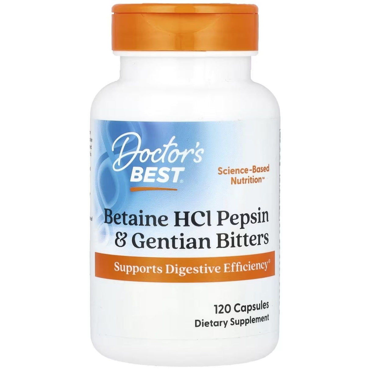 Doctor's Best Betaïne HCL Pepsine & Gentiaanbitters - 120 Capsules