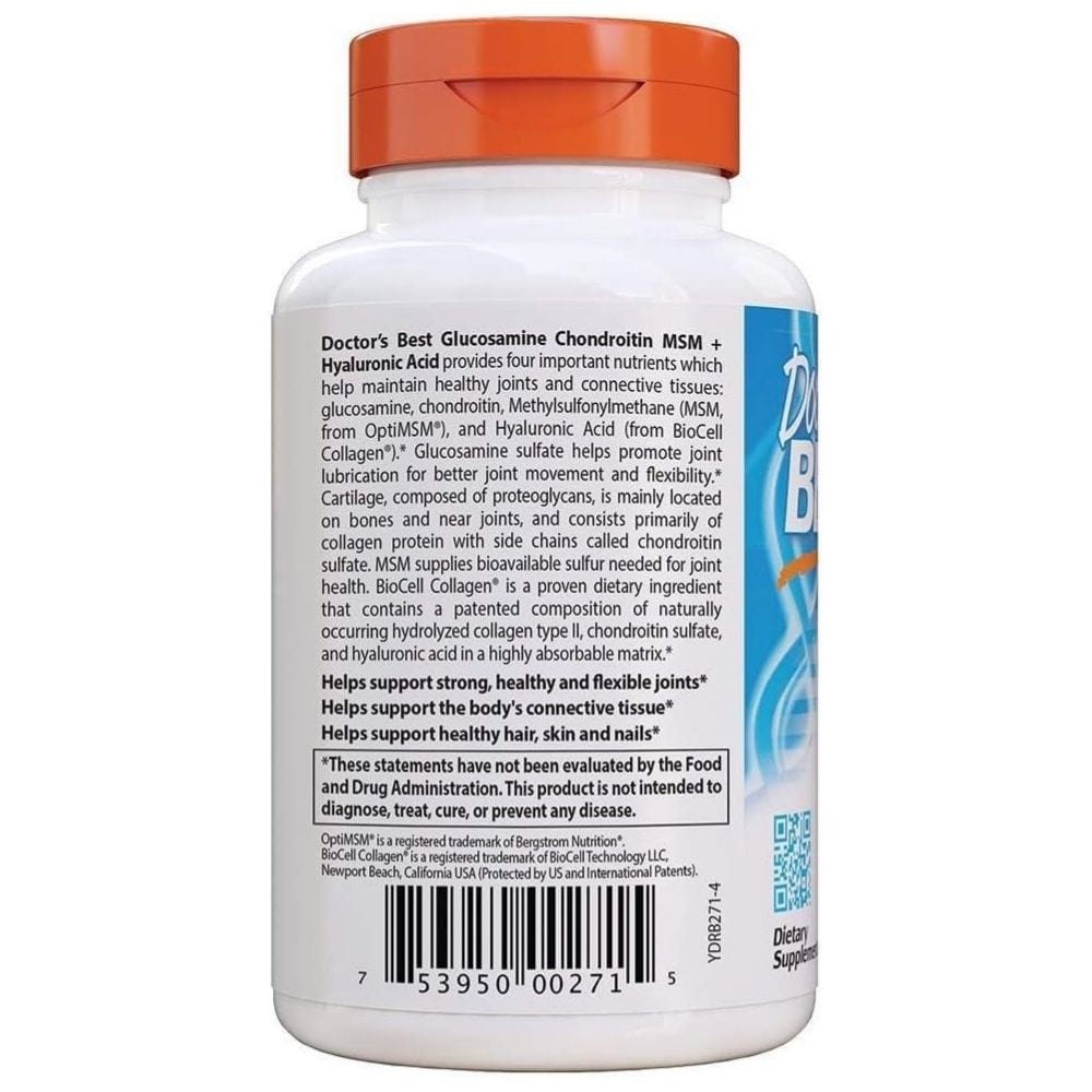 Doctor's Best Glucosamine Chondroitin MSM + Hyaluronic Acid - 150 Capsules