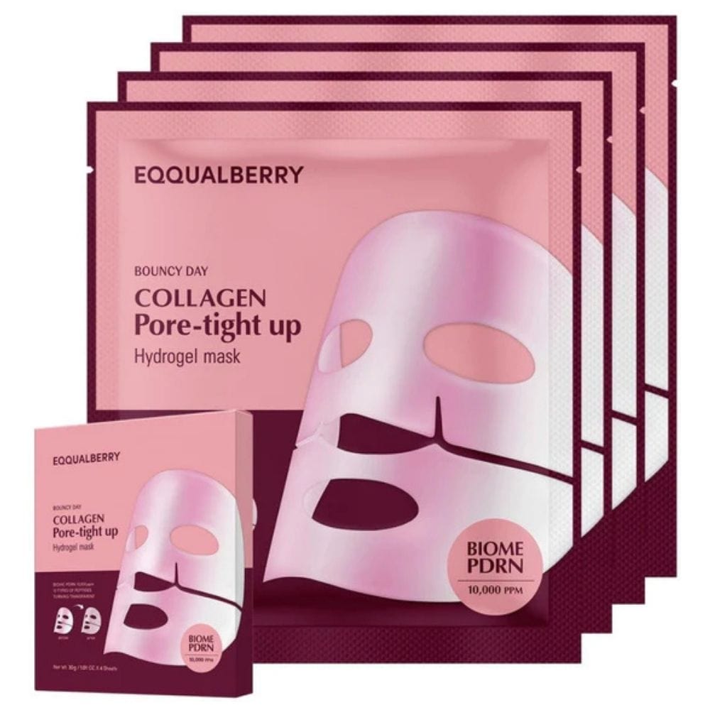 EQQUALBERRY Collagen Pore-Tight up Hydrogel Mask - 4 Pieces