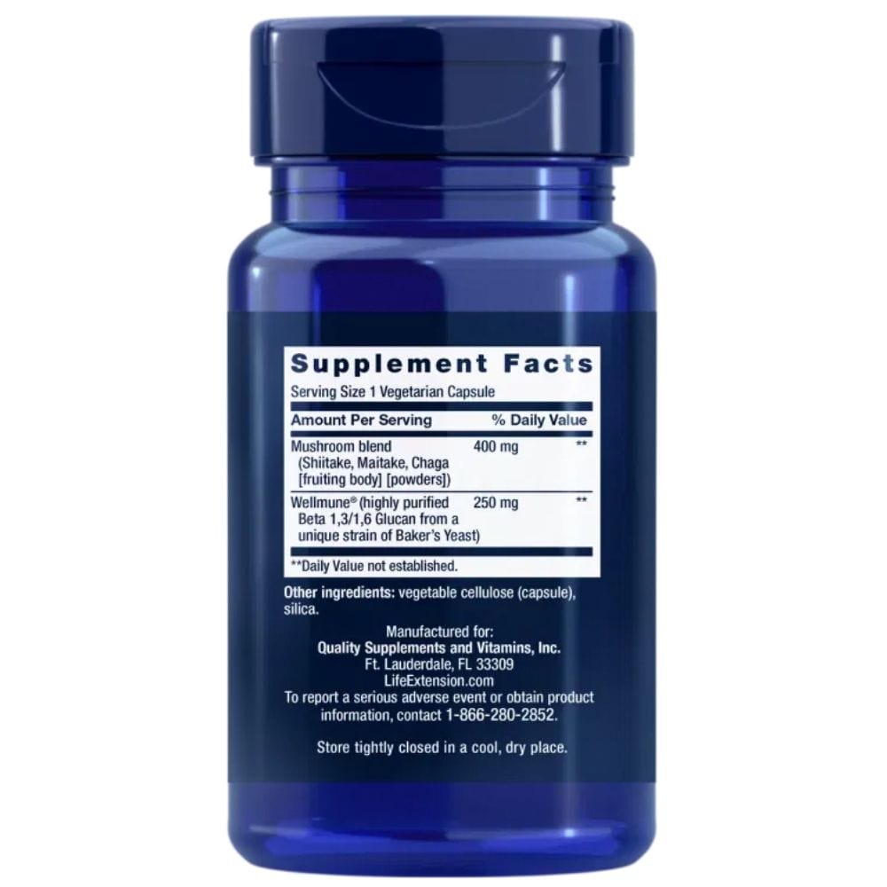 Life Extension Mushroom Immune with Beta Glucans - 30 Capsules