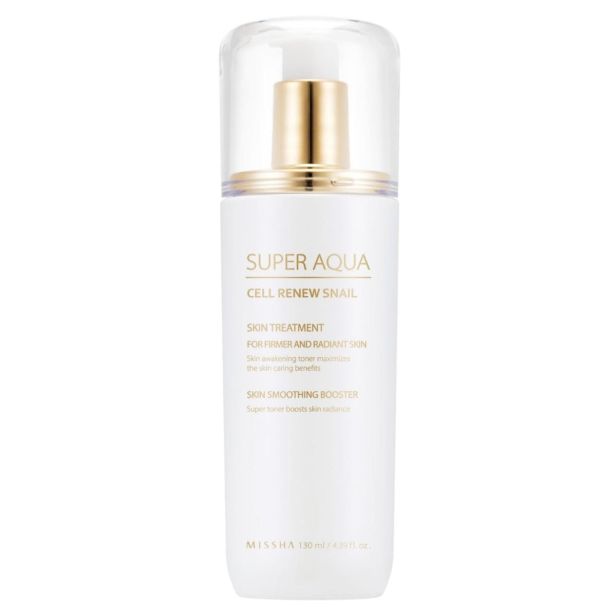Missha Super Aqua Cell Renew Snail Skin Treatment Strengthening 2-in-1 Toner - 130 ml