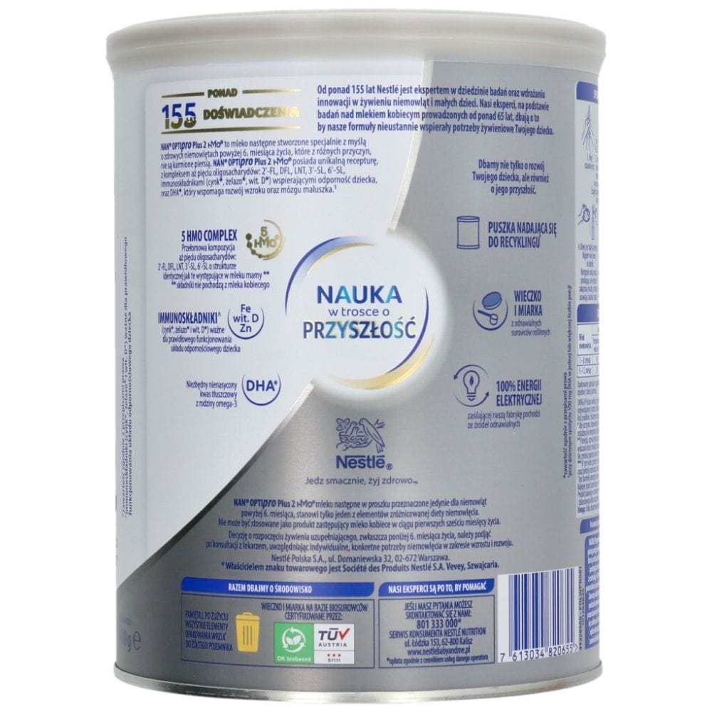 Nestle NAN OPTIpro Plus 2 HMO, Follow-on Milk After 6 Months - 800 g
