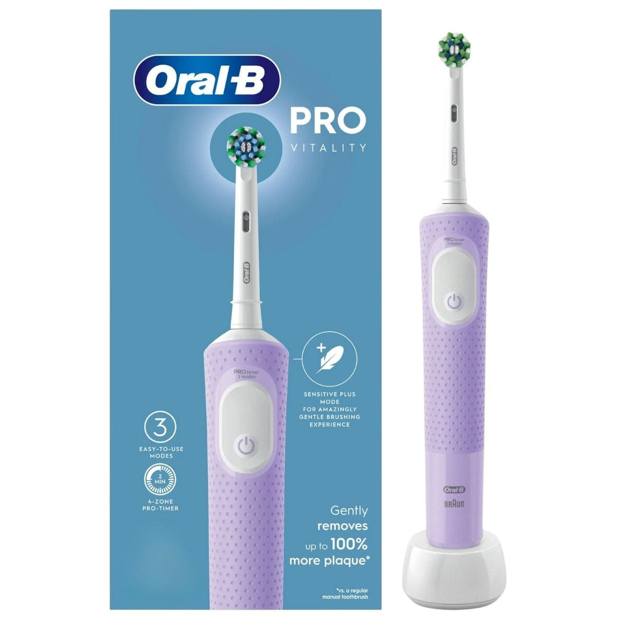 Oral-B Vitality Pro Electric Toothbrush + Brush Head - Purple