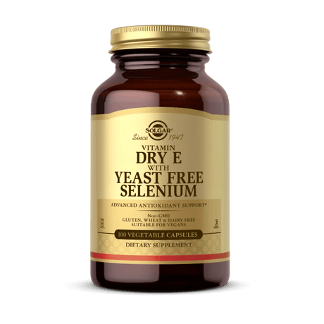 Solgar Vitamin Dry E with Yeast Free Selenium - 100 Capsules