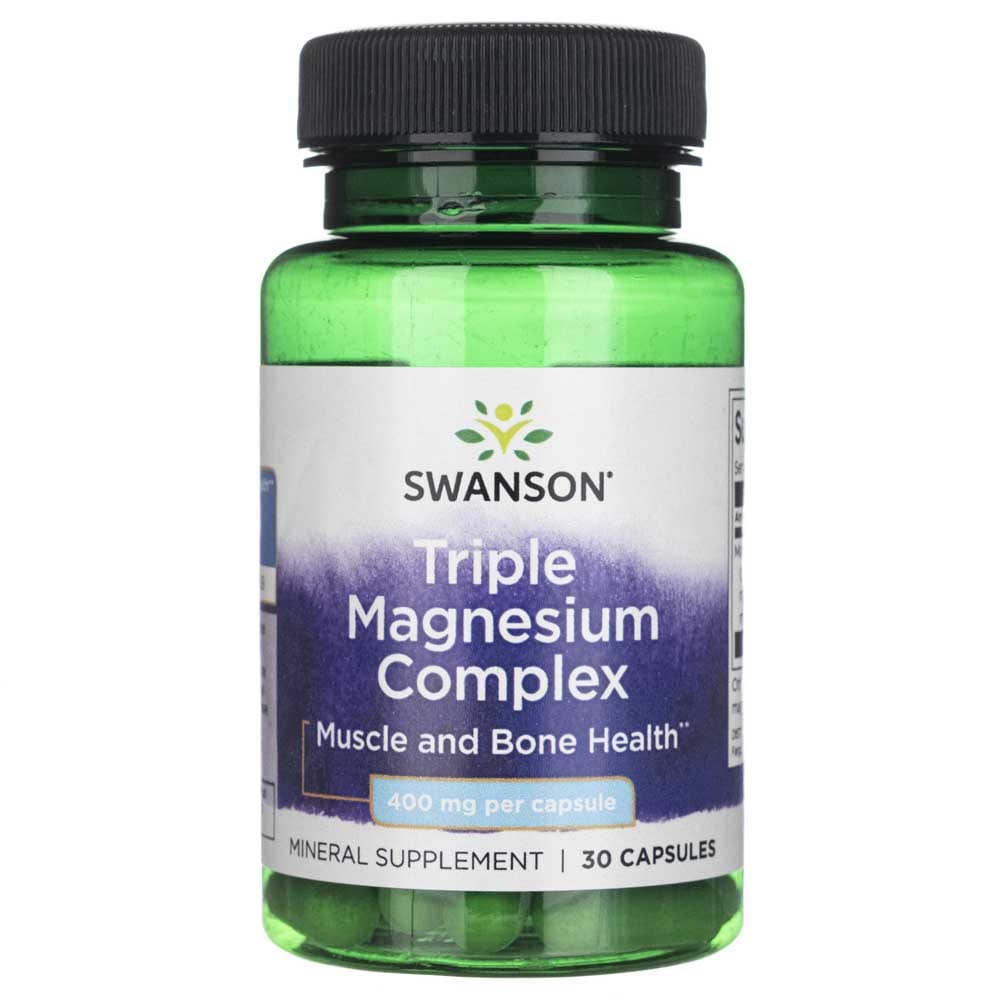 Swanson Triple Magnesium Complex 400 Mg 30 Capsules Medpak