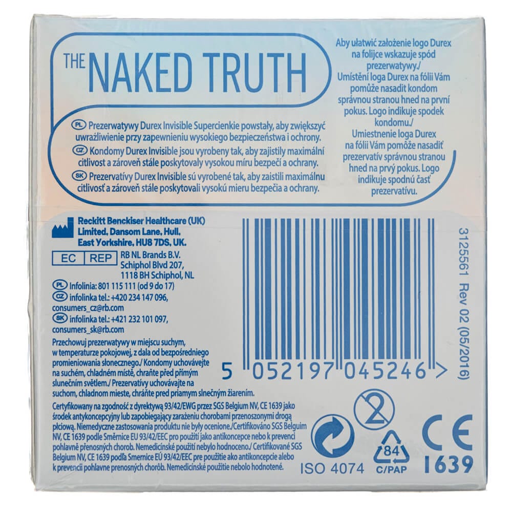 Durex Invisible Extra Sensitive Condoms - 3 pieces