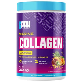 6PAK Marine Collagen Complex, Tropical Fruit - 300 g