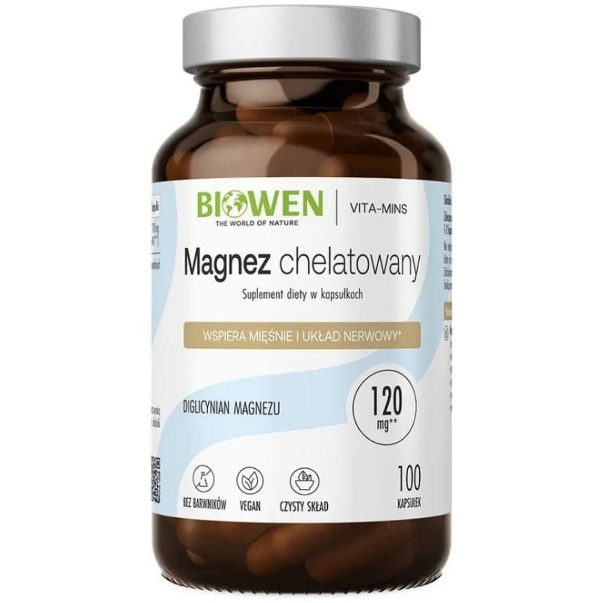 Biowen Chelated Magnesium, Magnesiumdiglycinaat 840 mg - 100 capsules