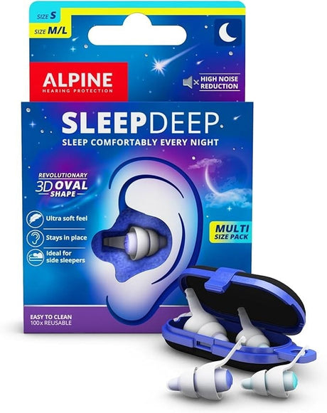 Alpine SleepDeep Multipack Earplugs for Sleep (2 Sizes)
