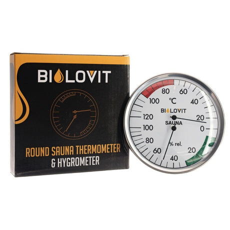 Bilovit Round Sauna Thermometer with Hygrometer