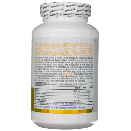 BioTech USA Vitamin C 1000 - 100 Tablets