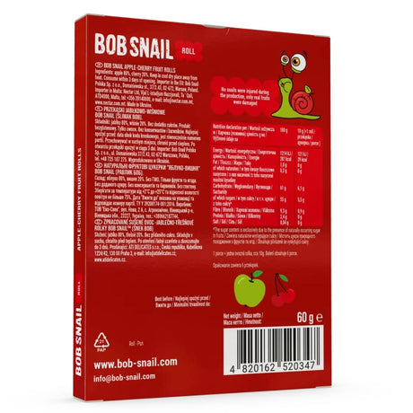 Bob Snail Fruit Rollsy, Apple-Cherry - 60 g