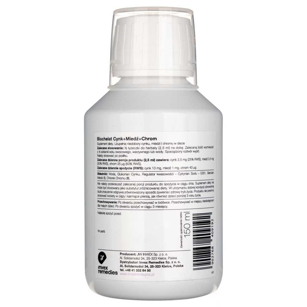 Invex Remedies Zinc+Copper+Chromium Biochelate - 150 ml