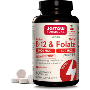 Jarrow Formulas Methyl B-12 5000 mcg & Methyl Folate 800 mcg Cherry - 60 Chewable Tablets