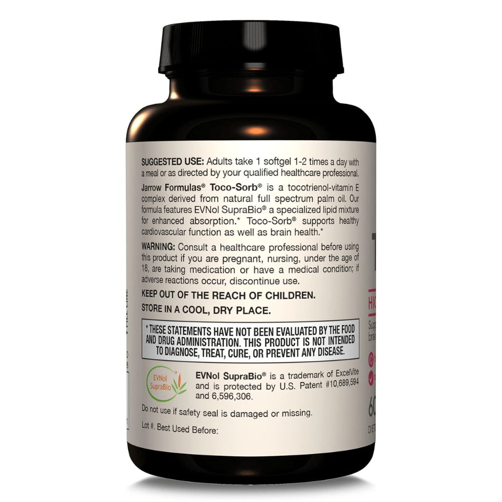 Jarrow Formulas Toco-Sorb, Mixed Tocotrienols and Vitamin E - 60 Softgels