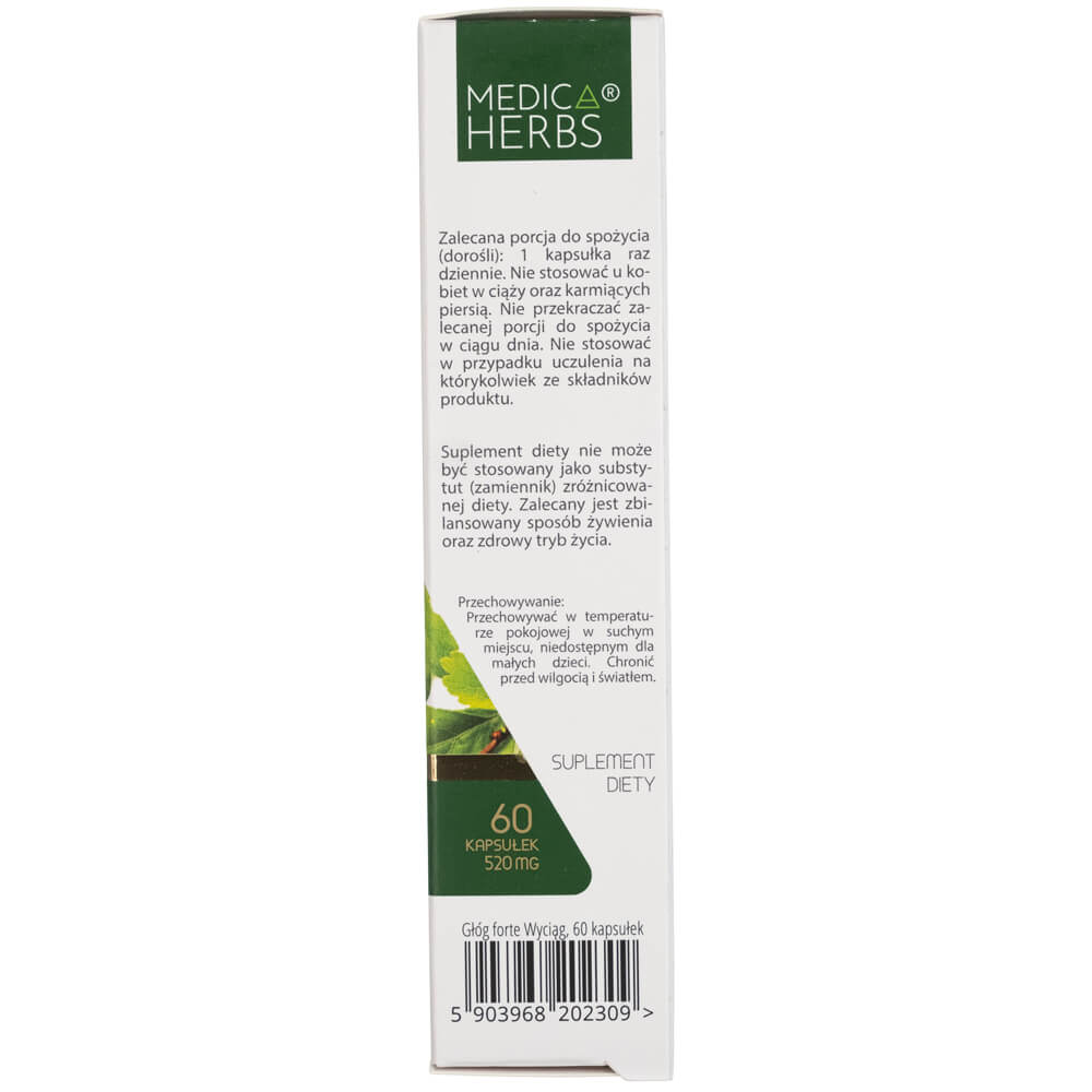 Medica Herbs Hawthorn Forte 520 mg - 60 Capsules