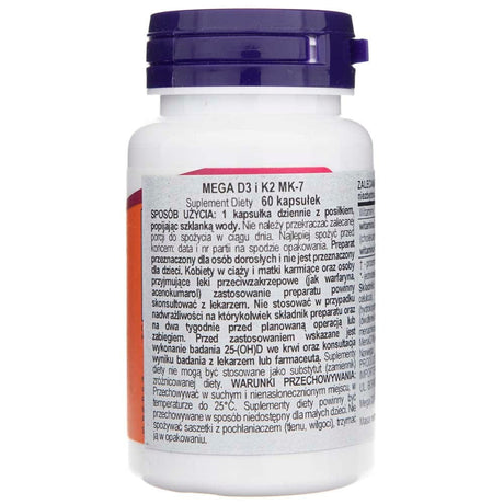 Now Foods Mega D-3 & MK-7 - 60 Veg Capsules