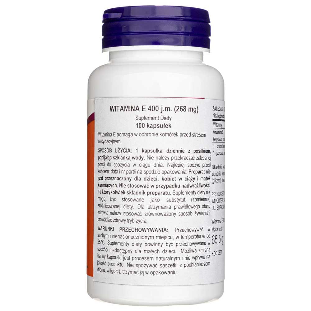 Now Foods Vitamin E-400 D-Alpha Tocopheryl - 100 Softgels