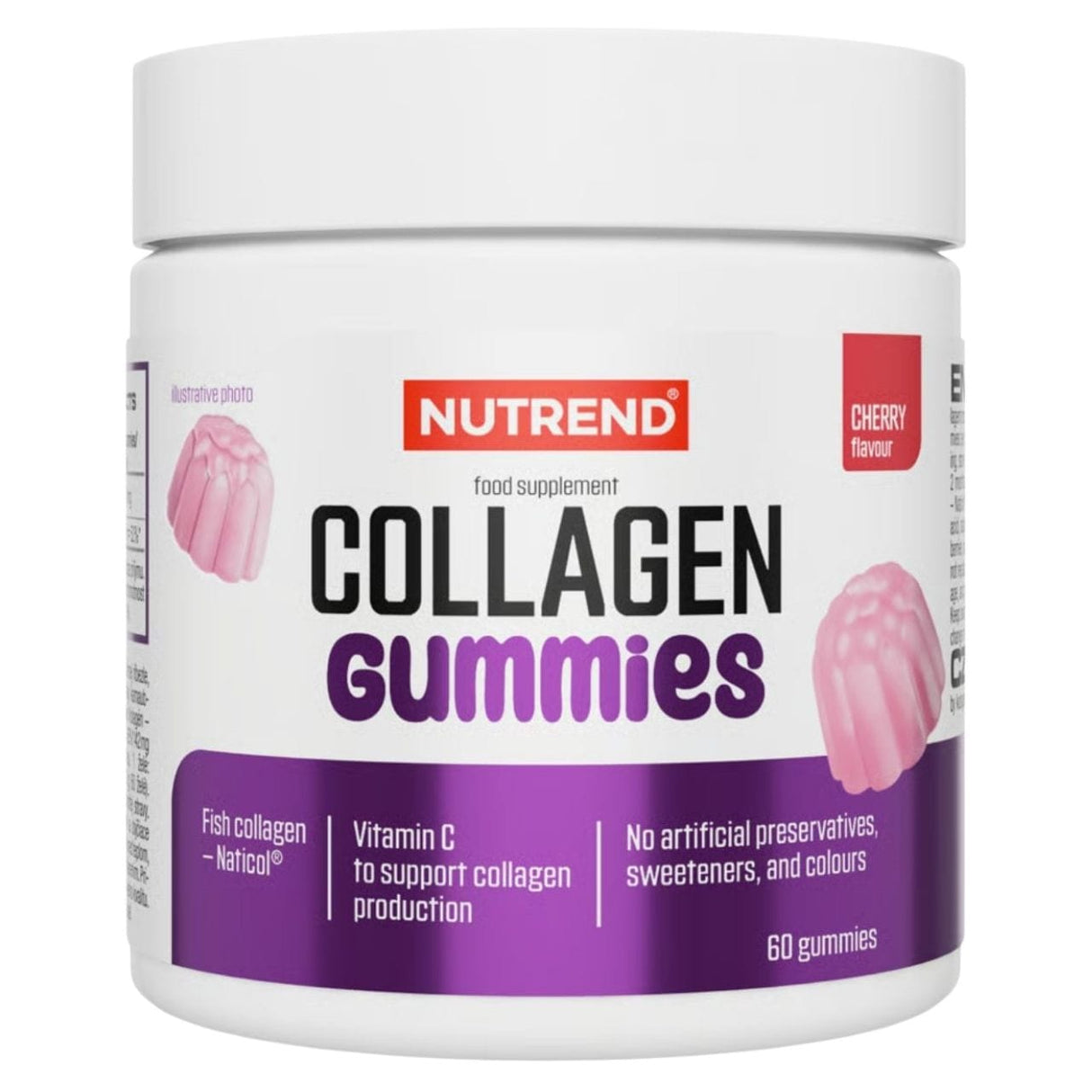 Nutrend Collagen Gummies, Cherry – 60 Gummies
