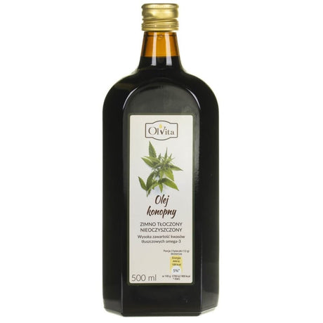 Olvita Cold-Pressed Hemp Oil Unpurified - 500 ml