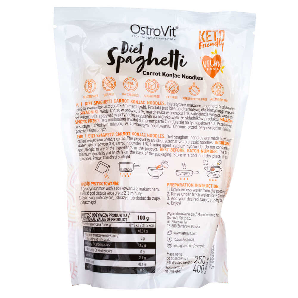 Ostrovit Makaron Carrot Konjac Spaghetti - 400 g