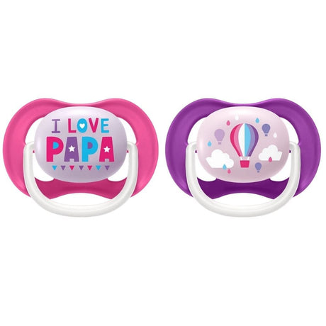 Philips Avent Ultra Air Pacifier, 6-18 Months, Girl - 2 Pieces