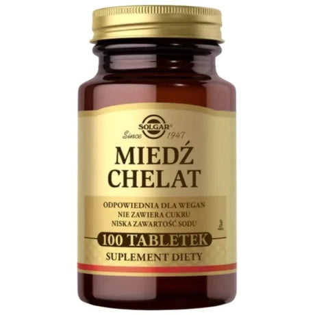 Solgar Chelated Copper 2,5 mg - 100 Tablets