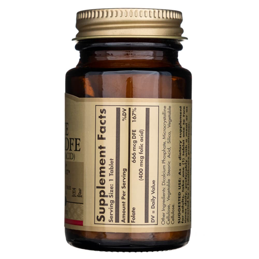 Solgar Folate 666 mcg DFE (400 mcg Folic Acid) - 100 Tablets – Medpak
