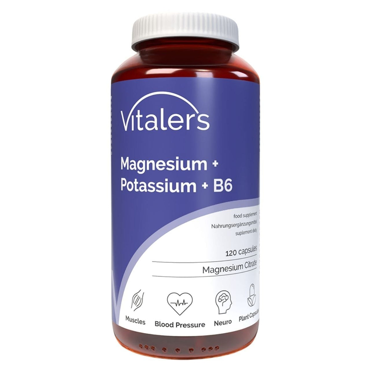 Vitaler's Magnesium 100 mg + Potassium 150 mg + Vitamin B6 6 mg - 120 Capsules