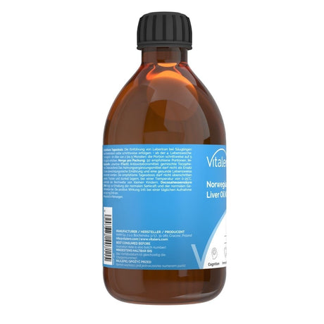 Vitaler's Norwegian Cod Liver Oil Kids Omega-3 1200 mg for Children - 250 ml