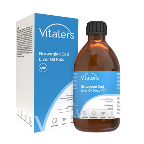 Vitaler's Norwegian Cod Liver Oil Kids Omega-3 1200 mg for Children - 250 ml