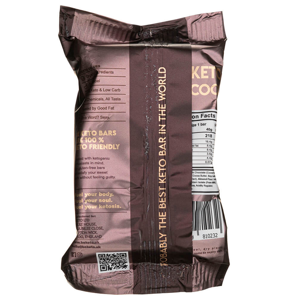 BeKeto Keto Bar, Double Chocolate - 40 g