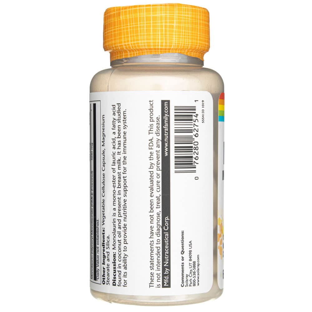 Solaray Monolaurin, Immune System Support 500 mg - 60 Veg Capsules