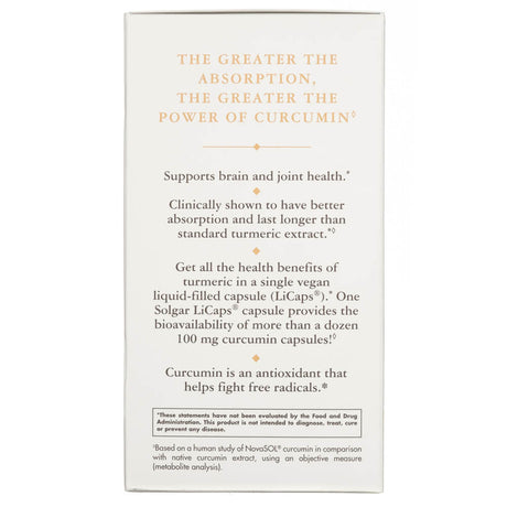 Solgar Full Spcetrum Curcumin Liquid Extract - 90 Softgels